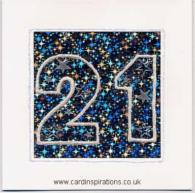 cards for 21st birthday. 21st Birthday card. Description. A square white card has a sheet of silver 